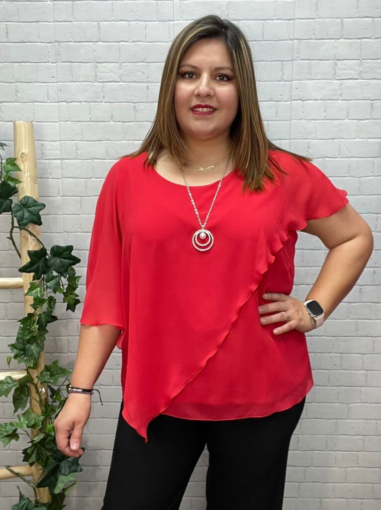 Blusa capas lisa Rojo T-M/3XL De Gasa