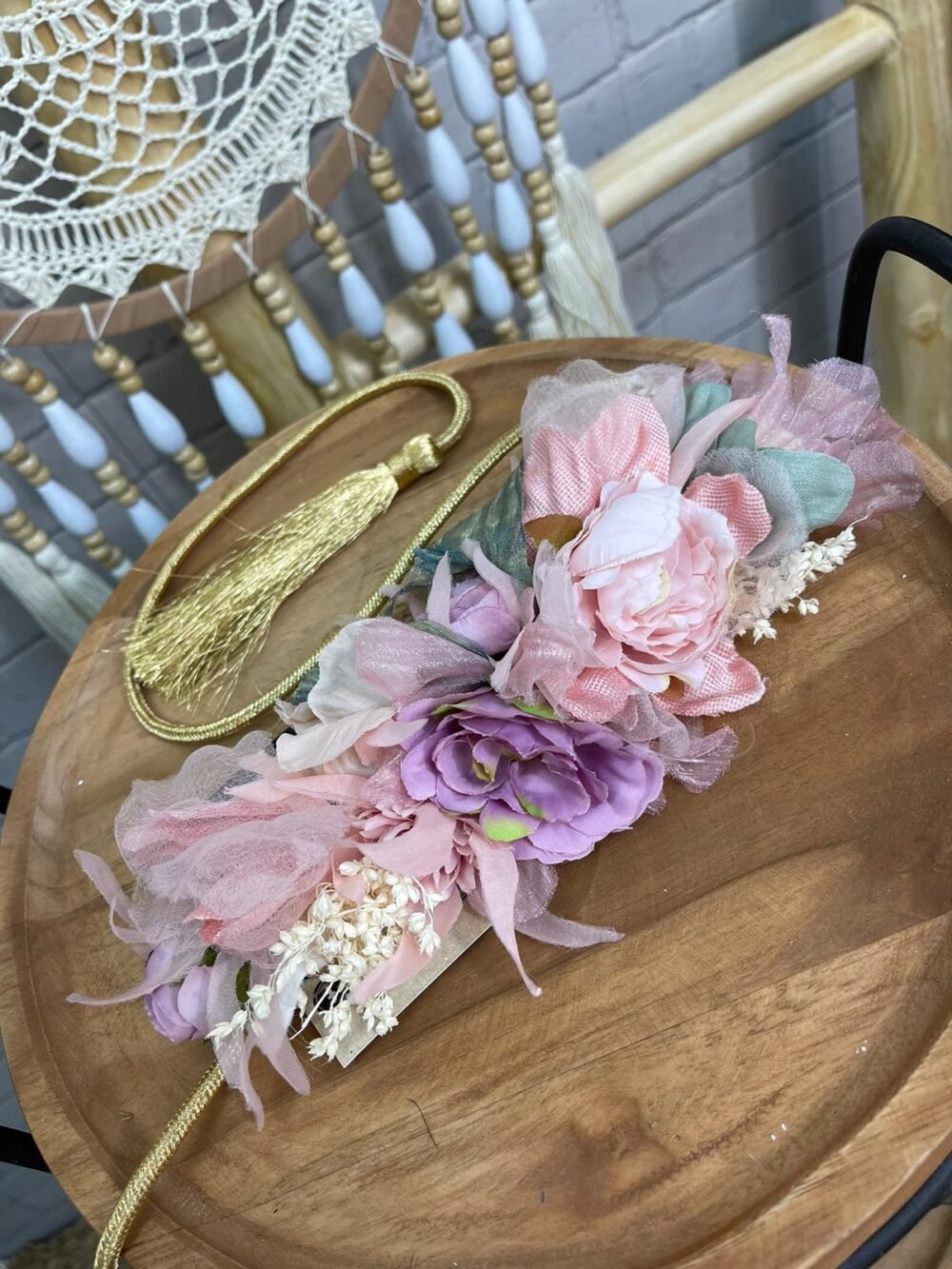 Cinturon Rosa Con Flores