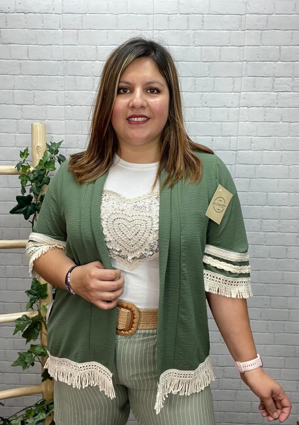 Kimono Jimena T-36/50 Con Flecos - Imagen 10