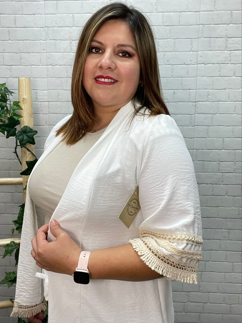 Kimono Jimena T-36/50 Con Flecos - Imagen 4