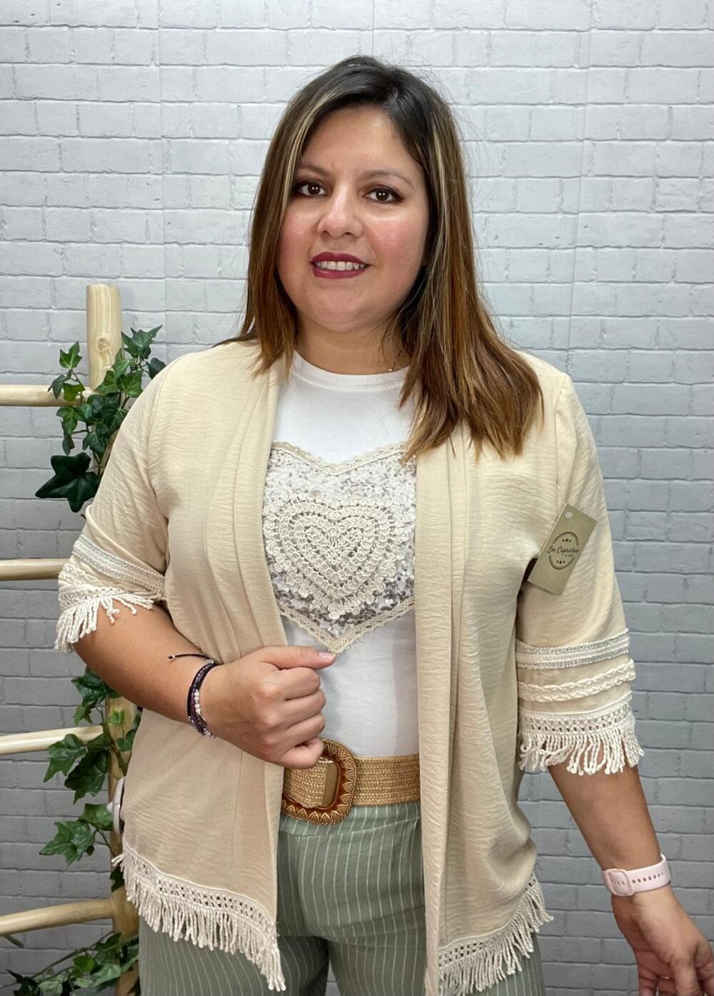 Kimono Jimena T-36/50 Con Flecos - Imagen 14