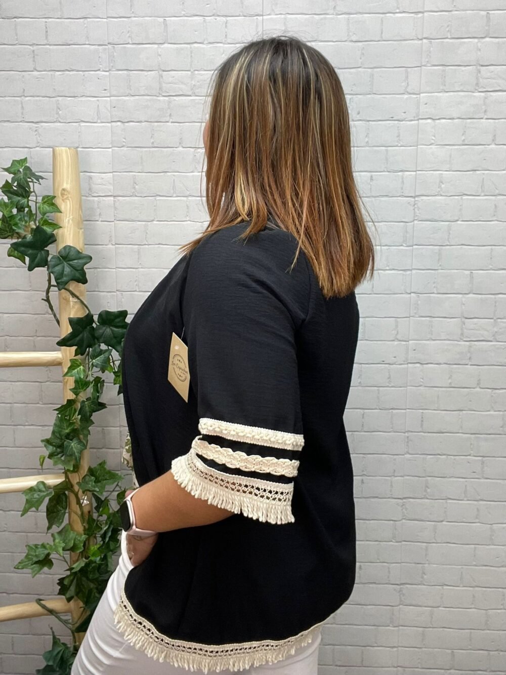 Kimono Jimena T-36/50 Con Flecos - Imagen 6