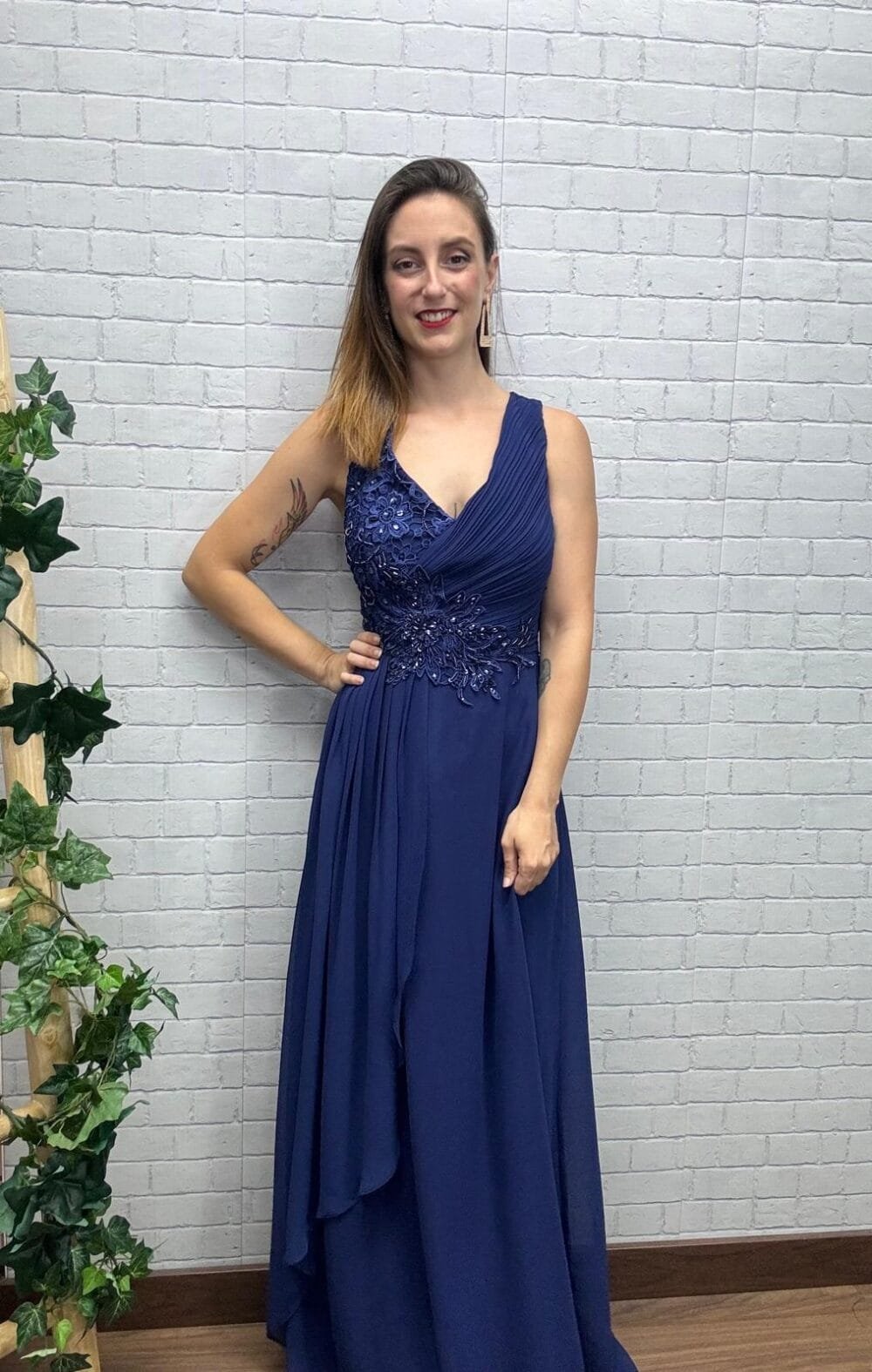 Vestido Ahana T-S/M-L/XL Con Pedrería
