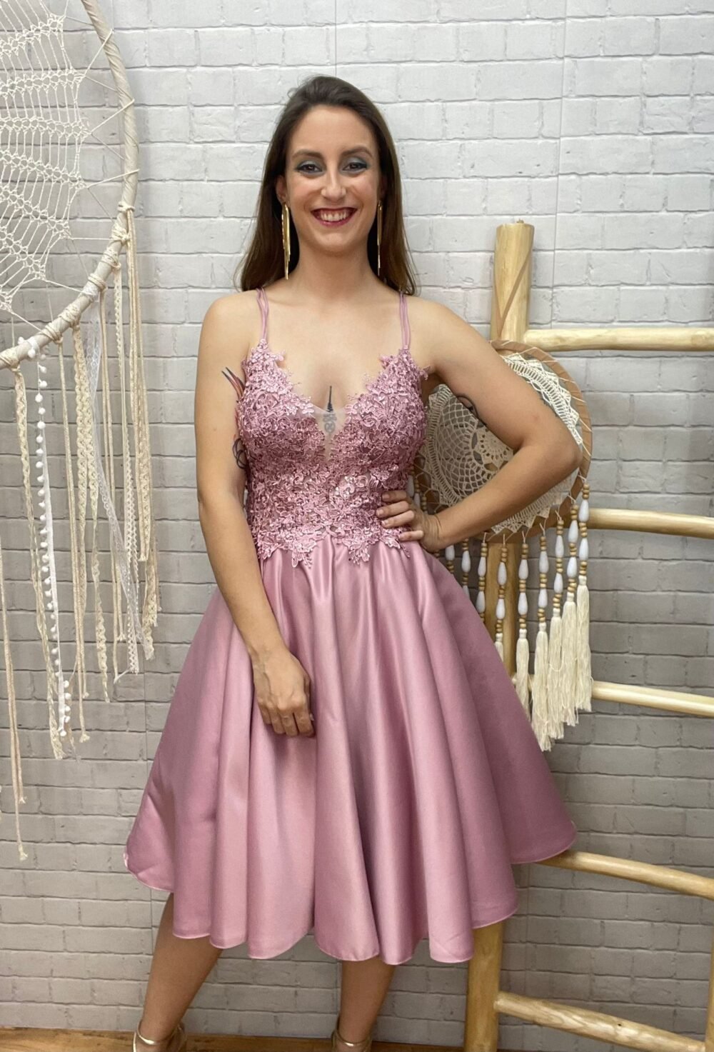 Vestido Aladina T-S/L Con Pedreria - Imagen 7