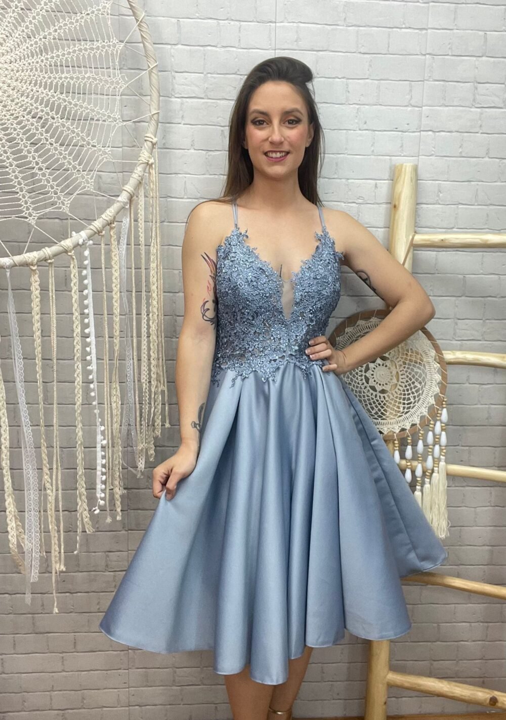 Vestido Aladina T-S/L Con Pedreria - Imagen 8
