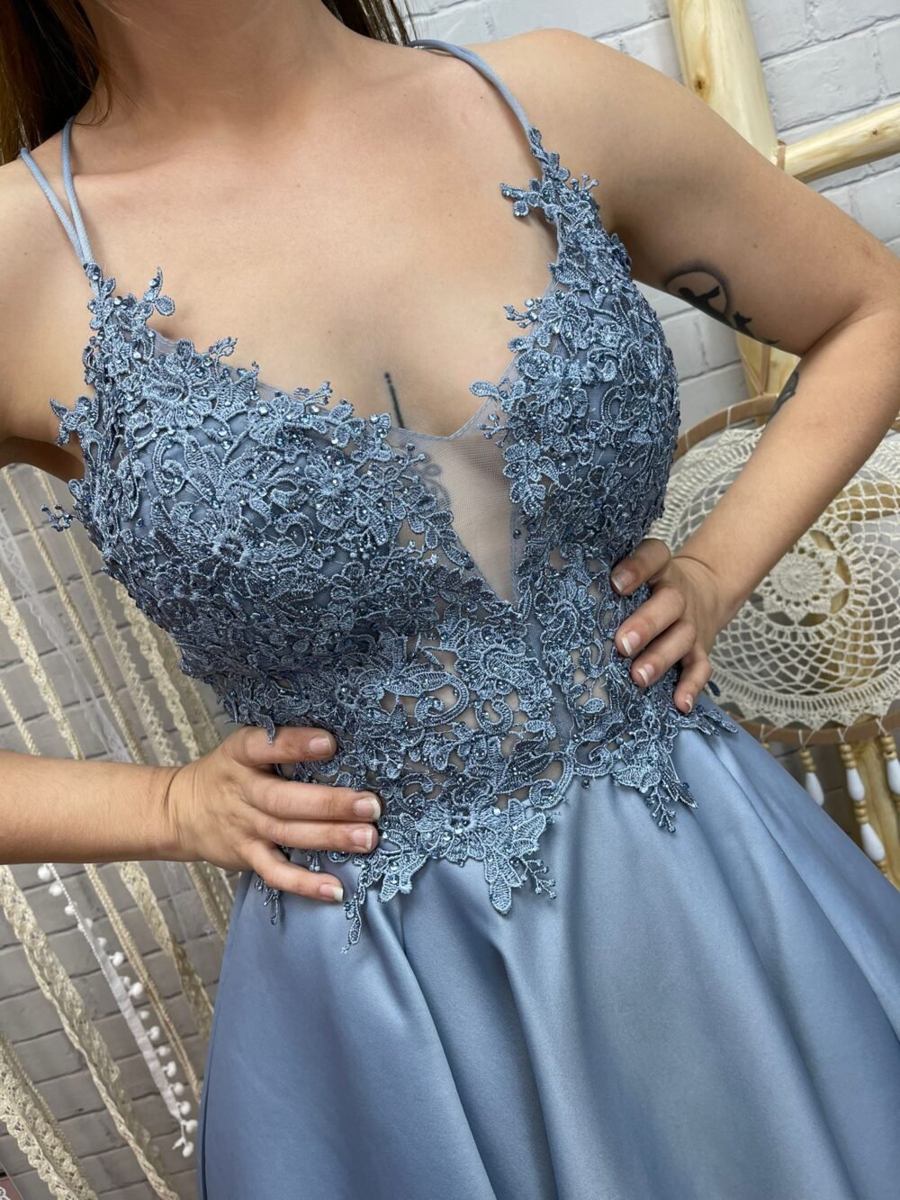 Vestido Aladina T-S/L Con Pedreria - Imagen 2