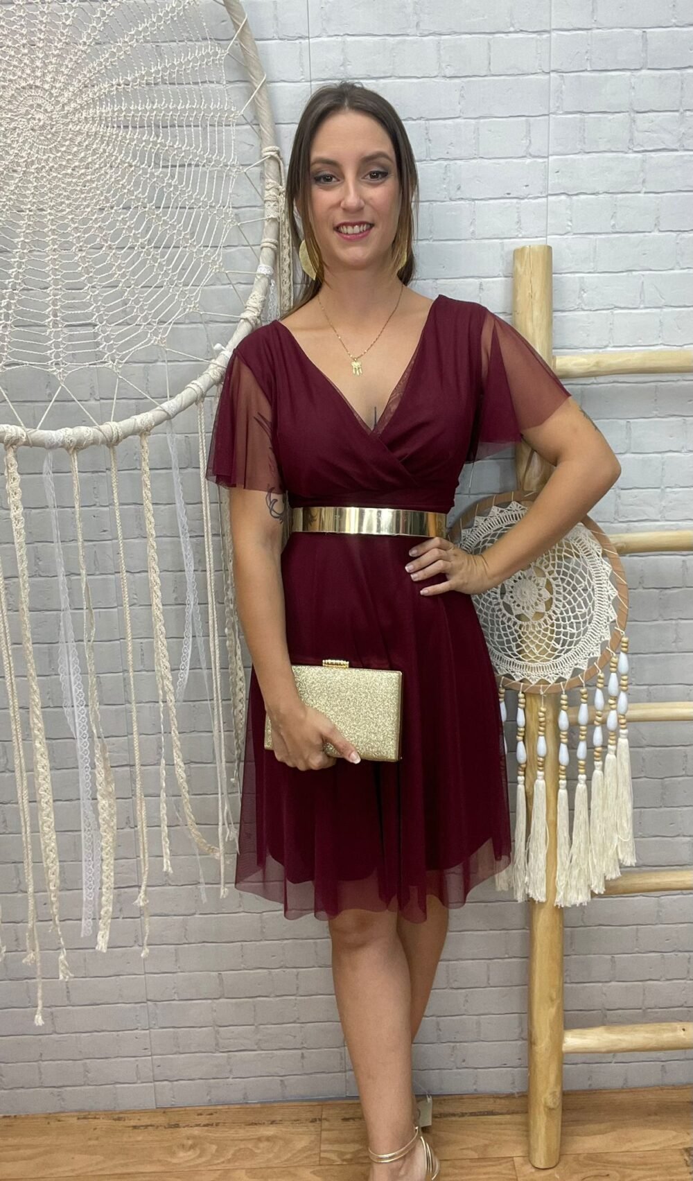 Vestido Branwen T-36/42 De Tul Y Con Manga