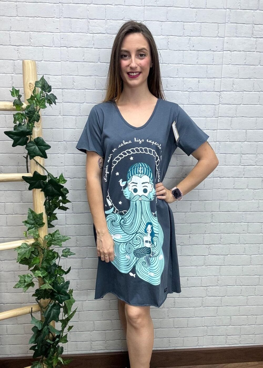 Vestido Capitan Anabel Lee T-M/2XL Corte Evasé - Imagen 3