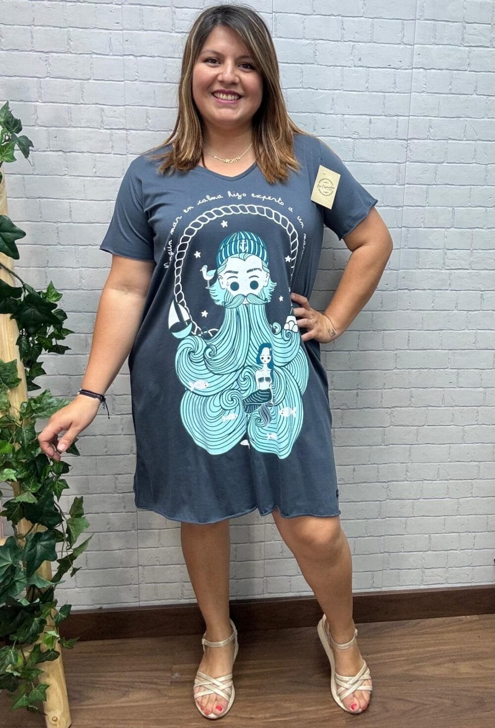 Vestido Capitan Anabel Lee T-M/2XL Corte Evasé - Imagen 4
