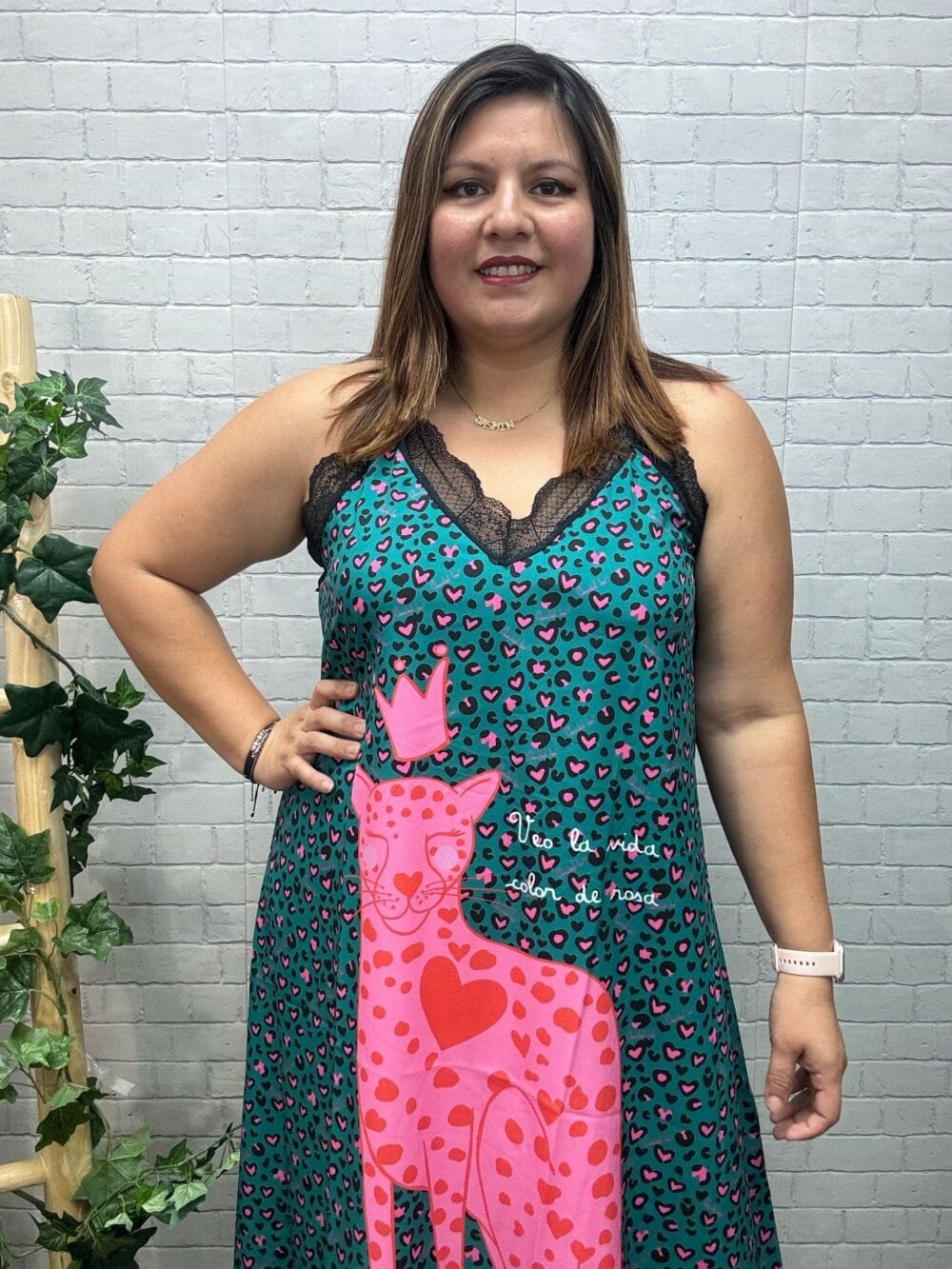 Vestido Pantera rosa Anabel Lee T-M/2XL Con Dibujo - Imagen 7