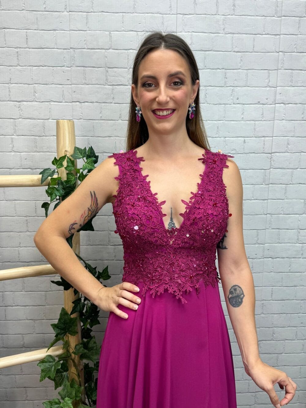 Vestido Pastora T-S/L Con Pedrería - Imagen 7