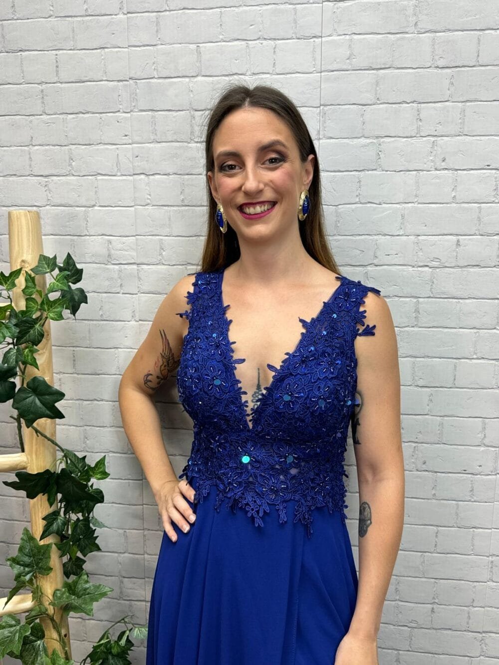 Vestido Pastora T-S/L Con Pedrería - Imagen 3