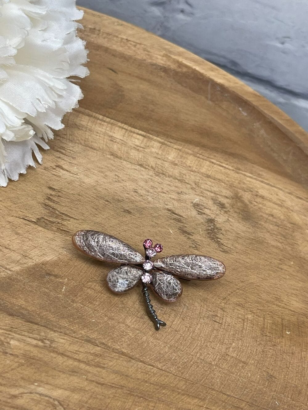 Broche Libelula rosa
