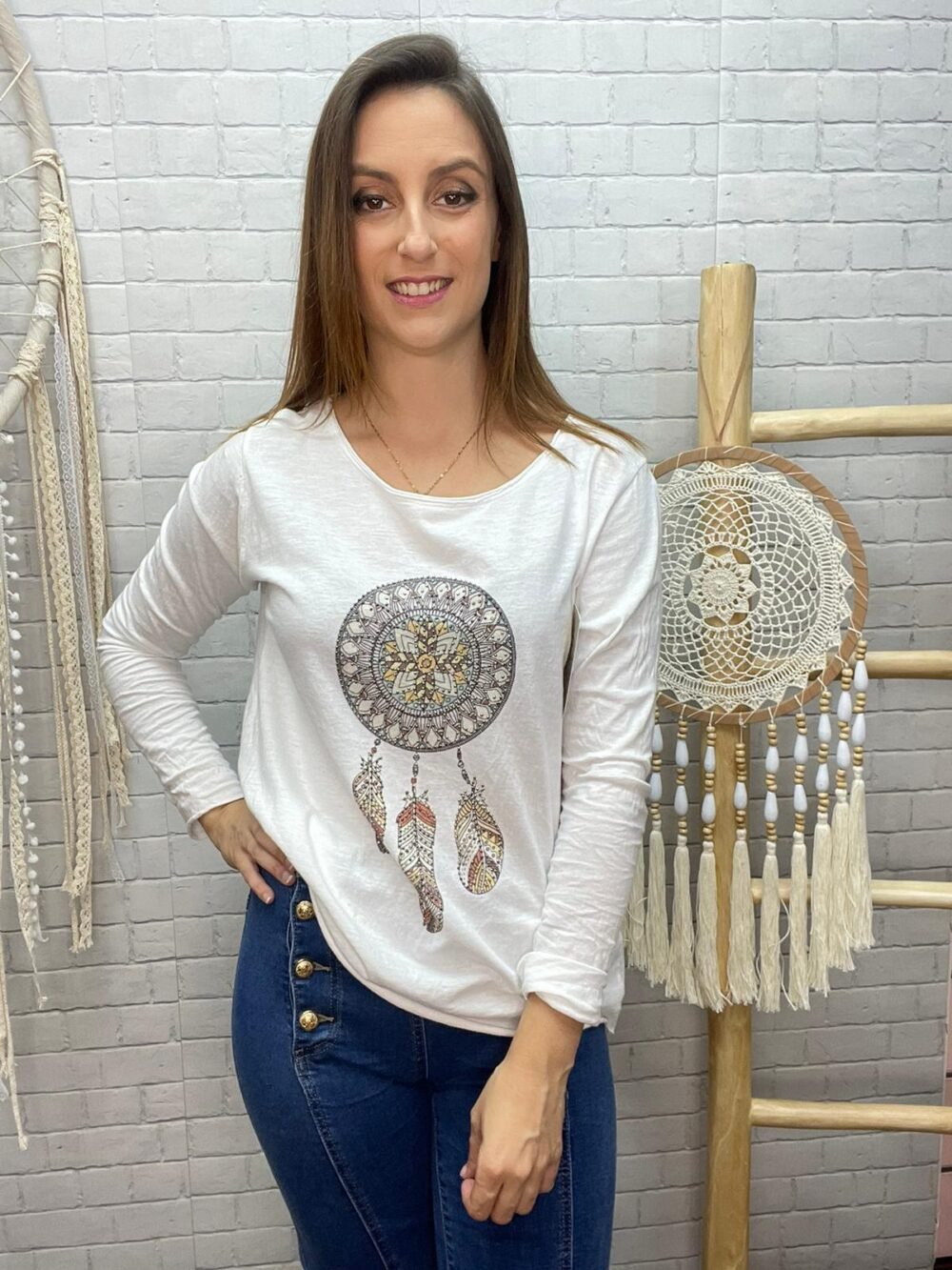 Camiseta Atrapasueños con strass T.36/44