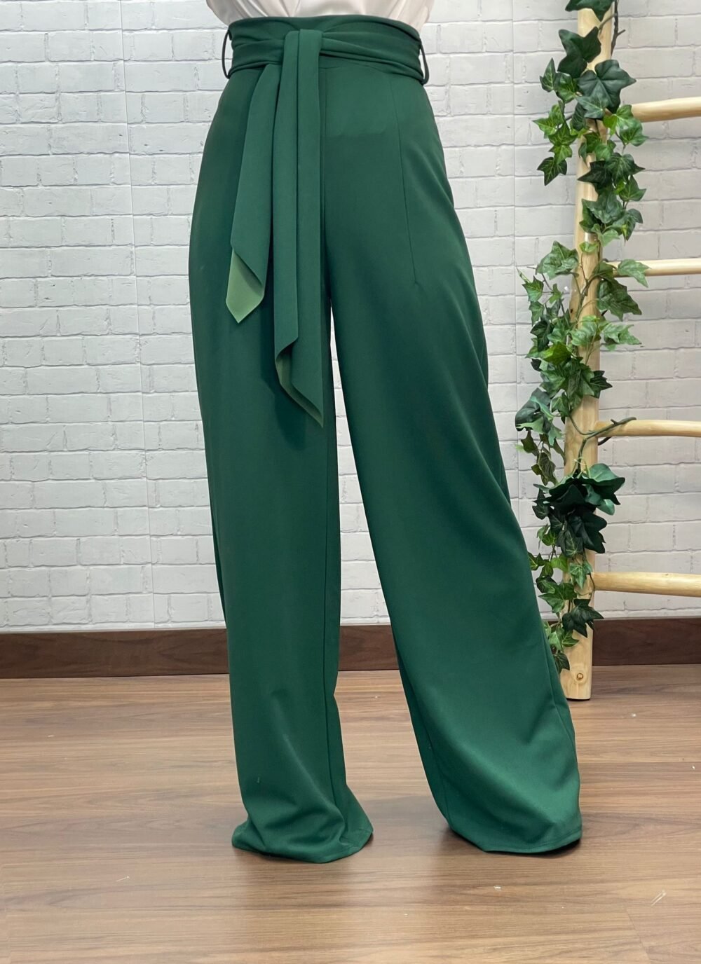 Pantalón Jali verde T-S/XL Tipo Palazzo