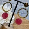 Pendiente Acero Darice Fucsia