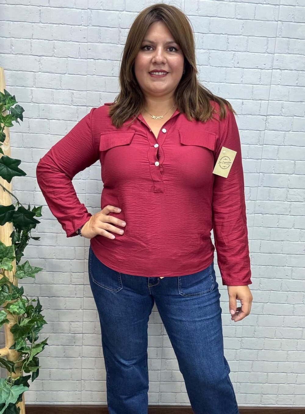 Blusa Graciela T-36/42 Cuello Camisero