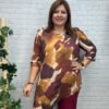 Blusa casaca Pandora Granate T-44/54 Asimétrico