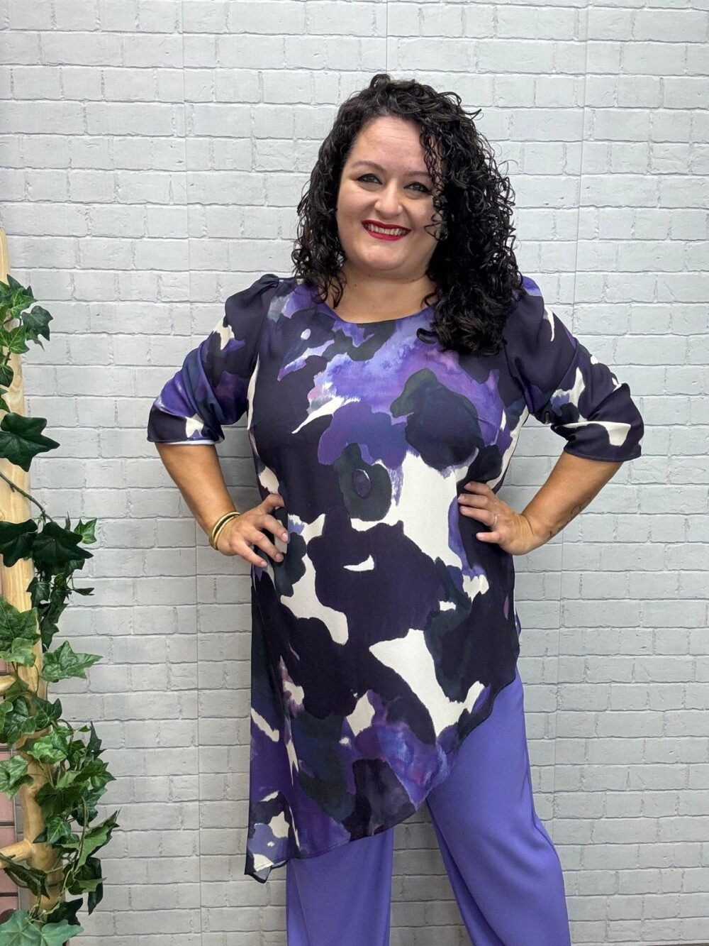 Blusa casaca Pandora Morada T-44/54 Asimétrica