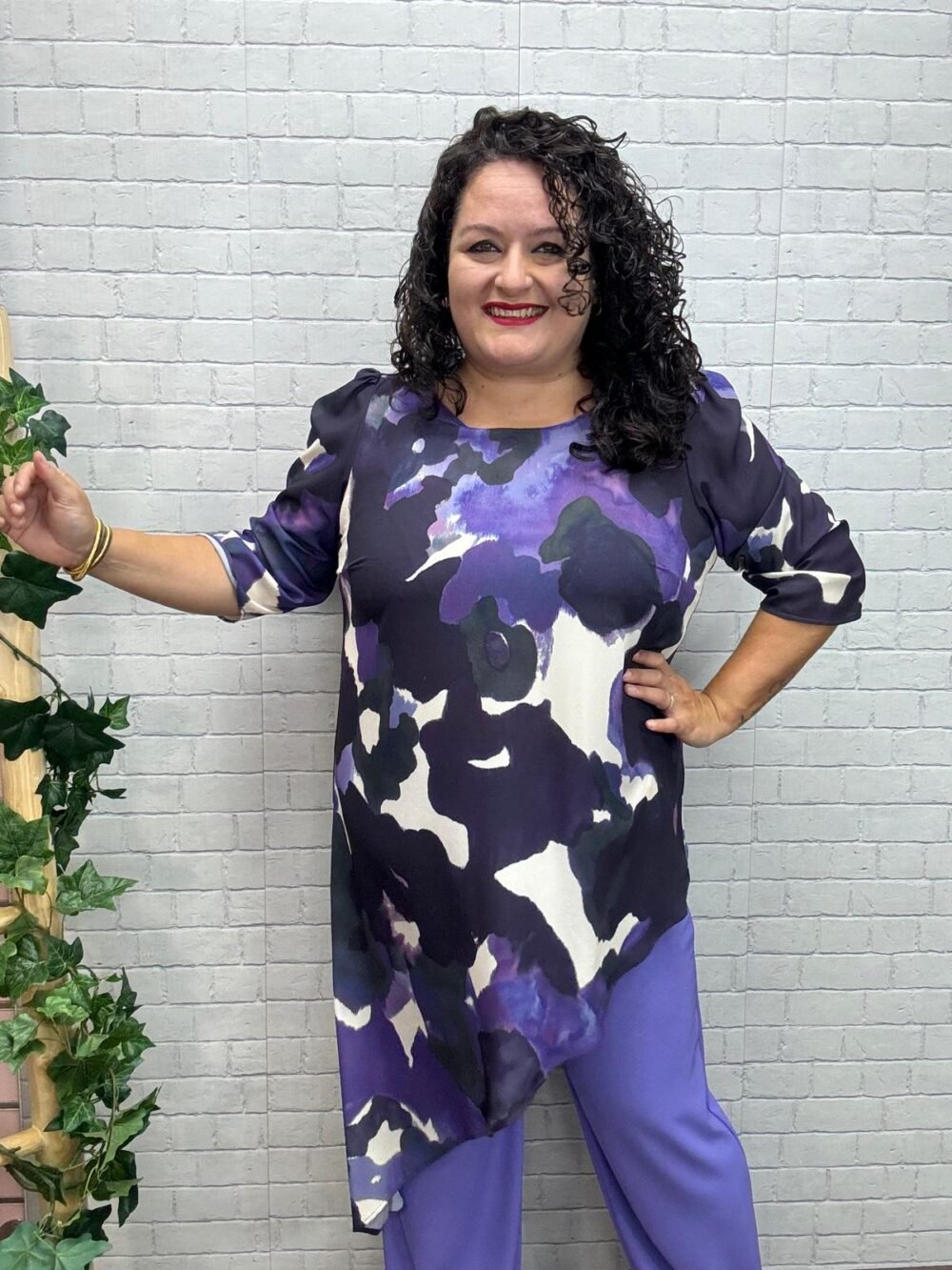 Blusa casaca Pandora Morada T-44/54 Asimétrica