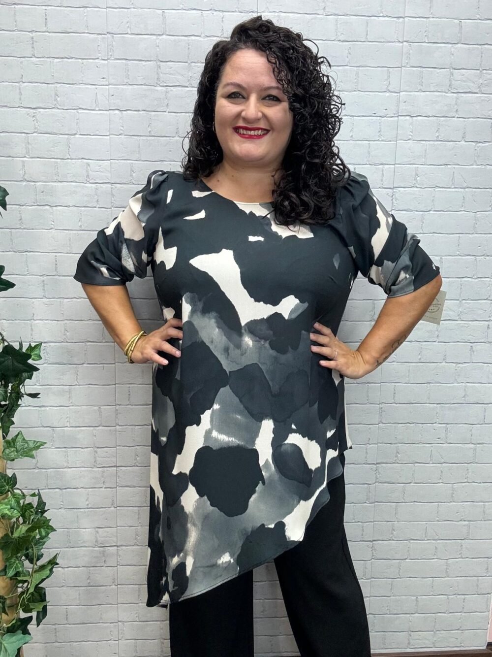 Blusa casaca Pandora Negra T-44/54 Asimétrica