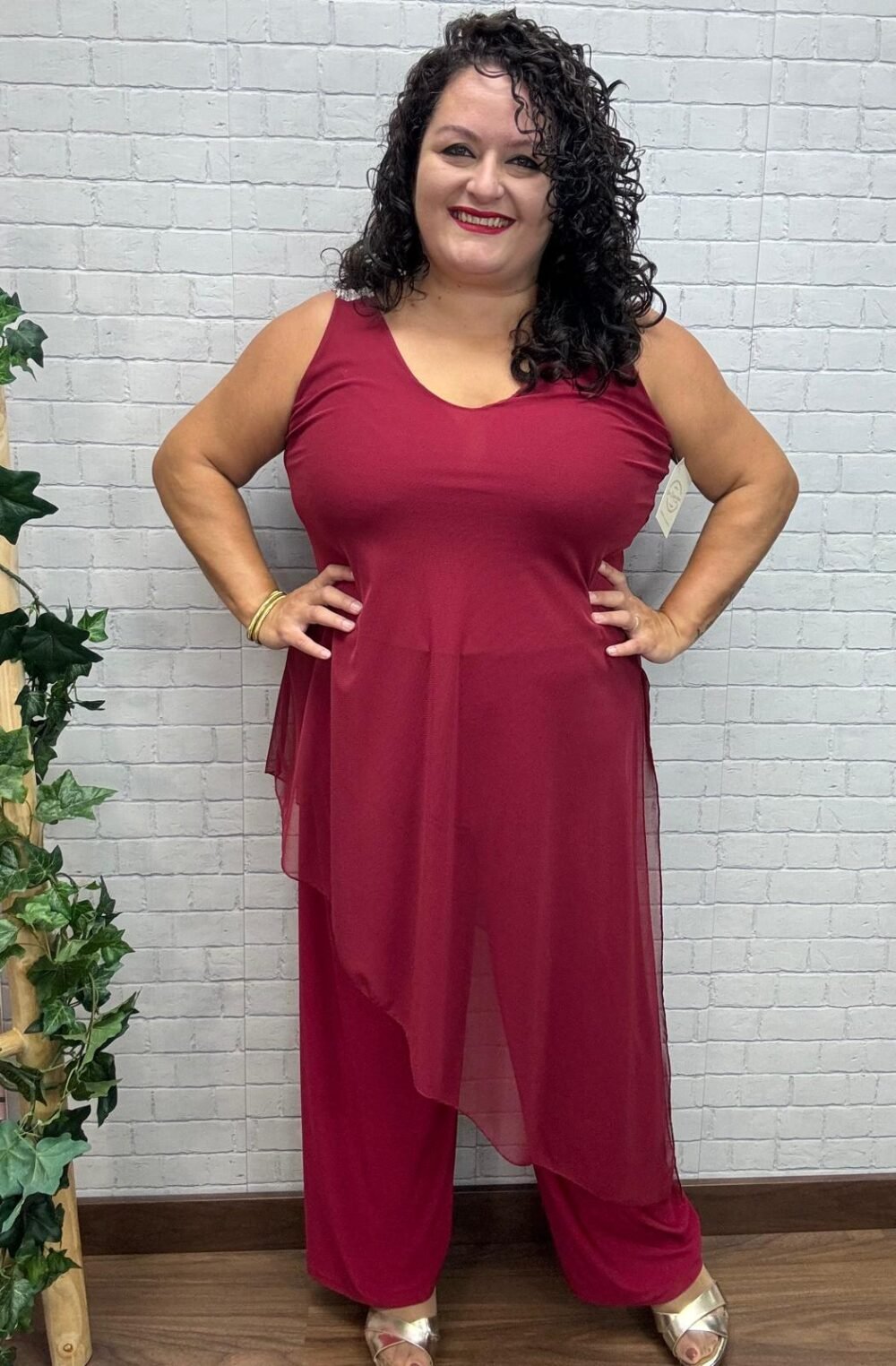 Mono tul granate Trendy T-M/3XL Asimétrico