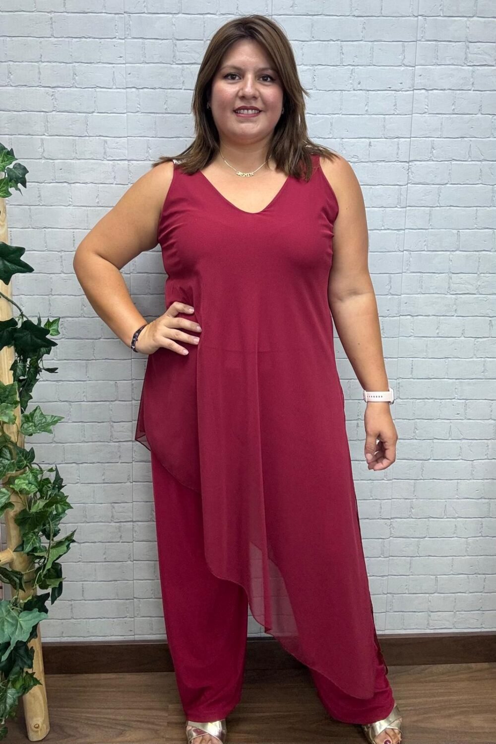 Mono tul granate Trendy T-M/3XL Asimétrico