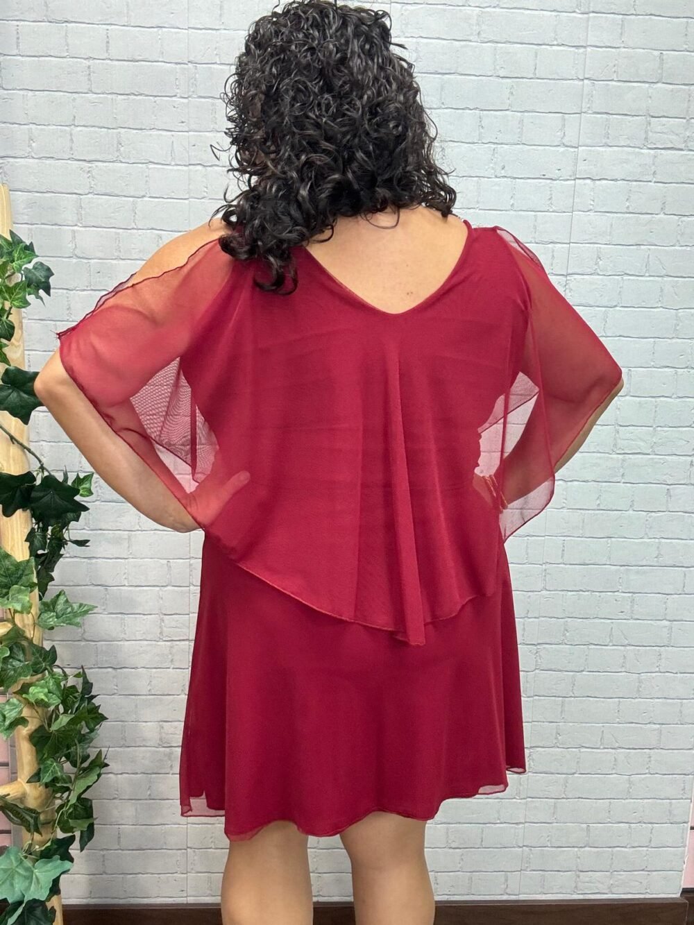Vestido Capa granate Tul T-S/2XL Elástico