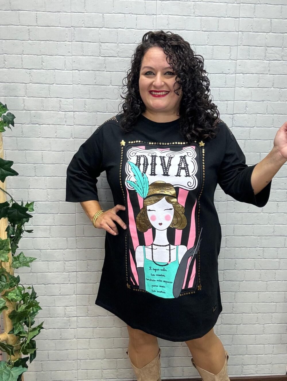 Vestido Diva Anabel Lee T-S/2XL Con Dibujo