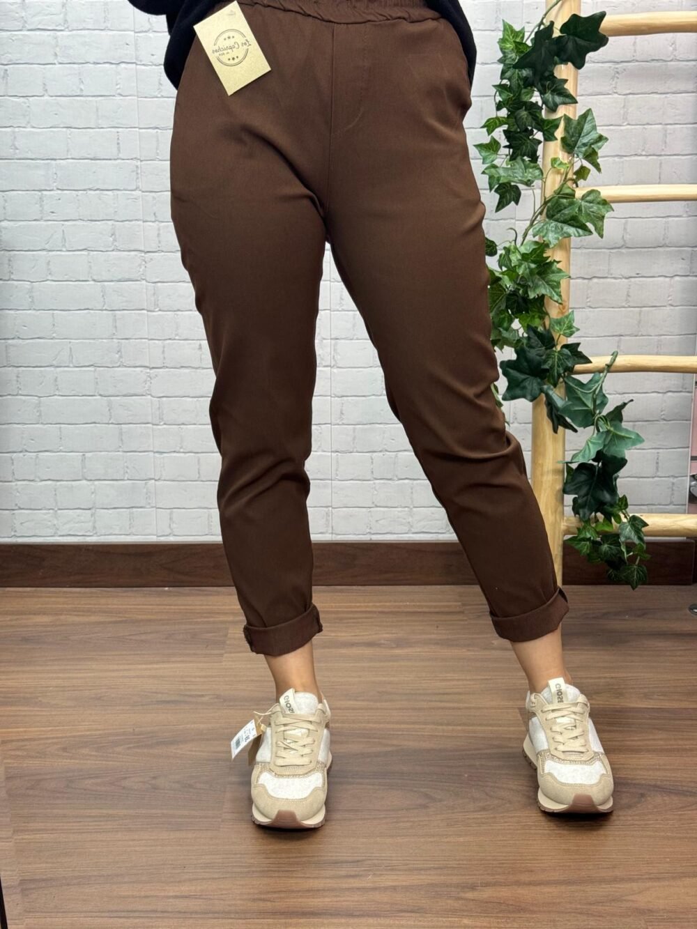 Pantalón Clara chocolate T-S/3XL Elástico