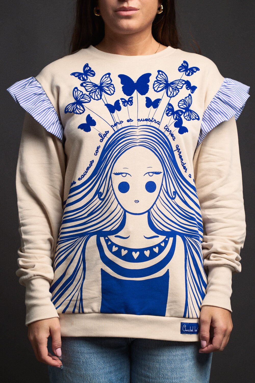 Sudadera Mariposas Anabel Lee T-S/2XL Con Volante