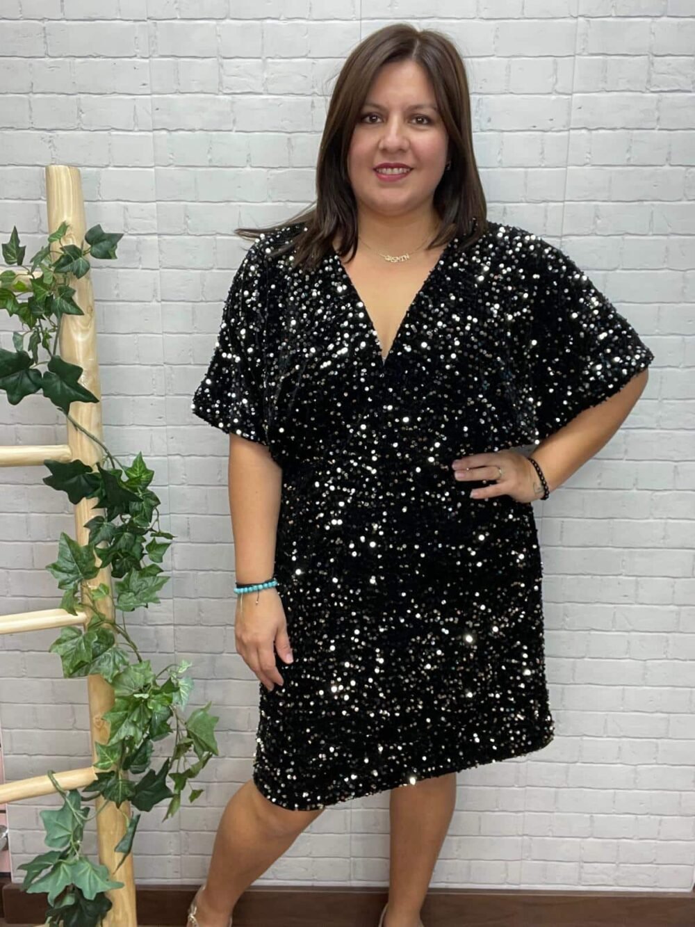 Vestido Aybar T-46/50 Con Lentejuelas