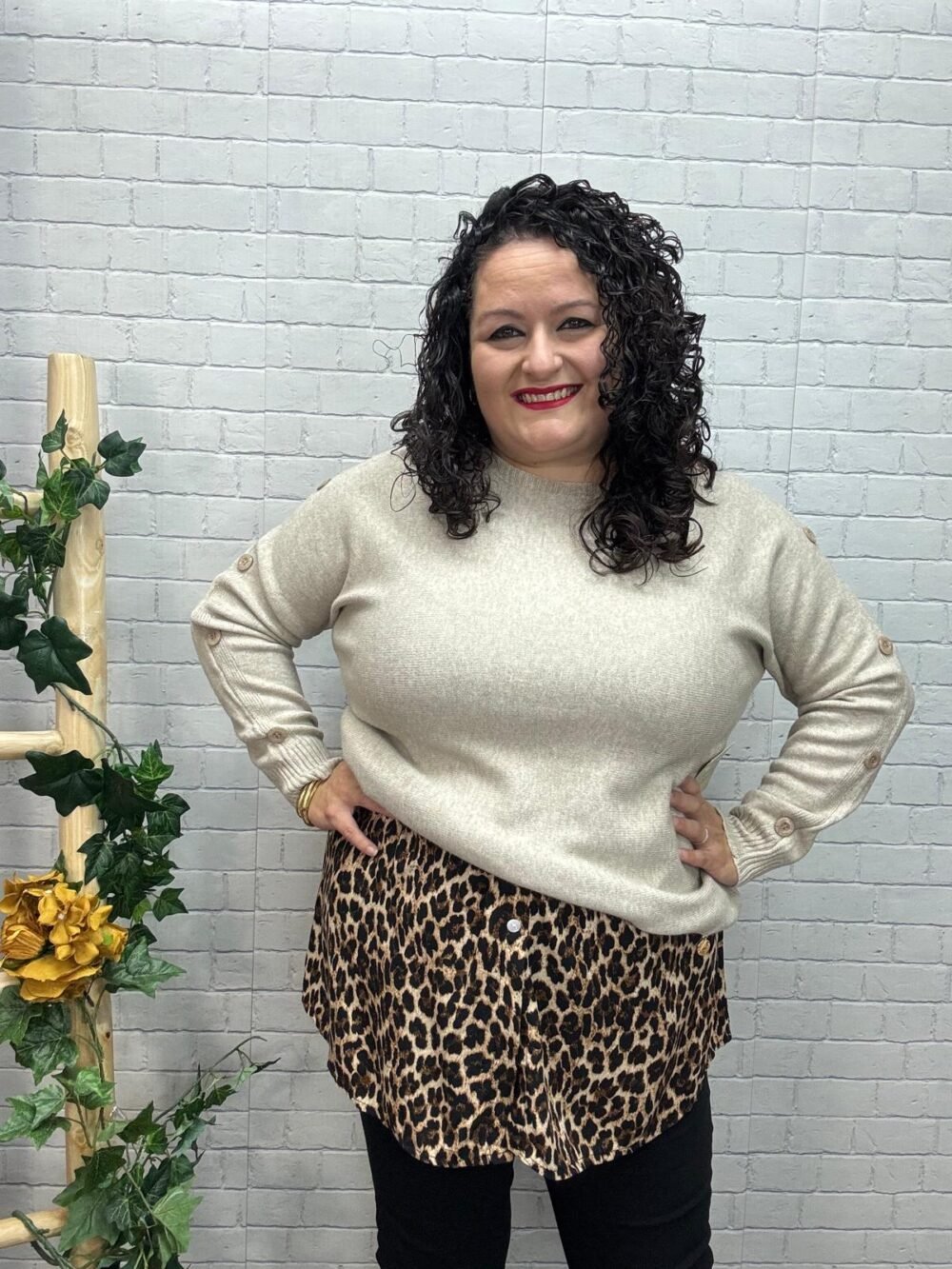 Bajo camisa leopardo T-44/50 Animal Print