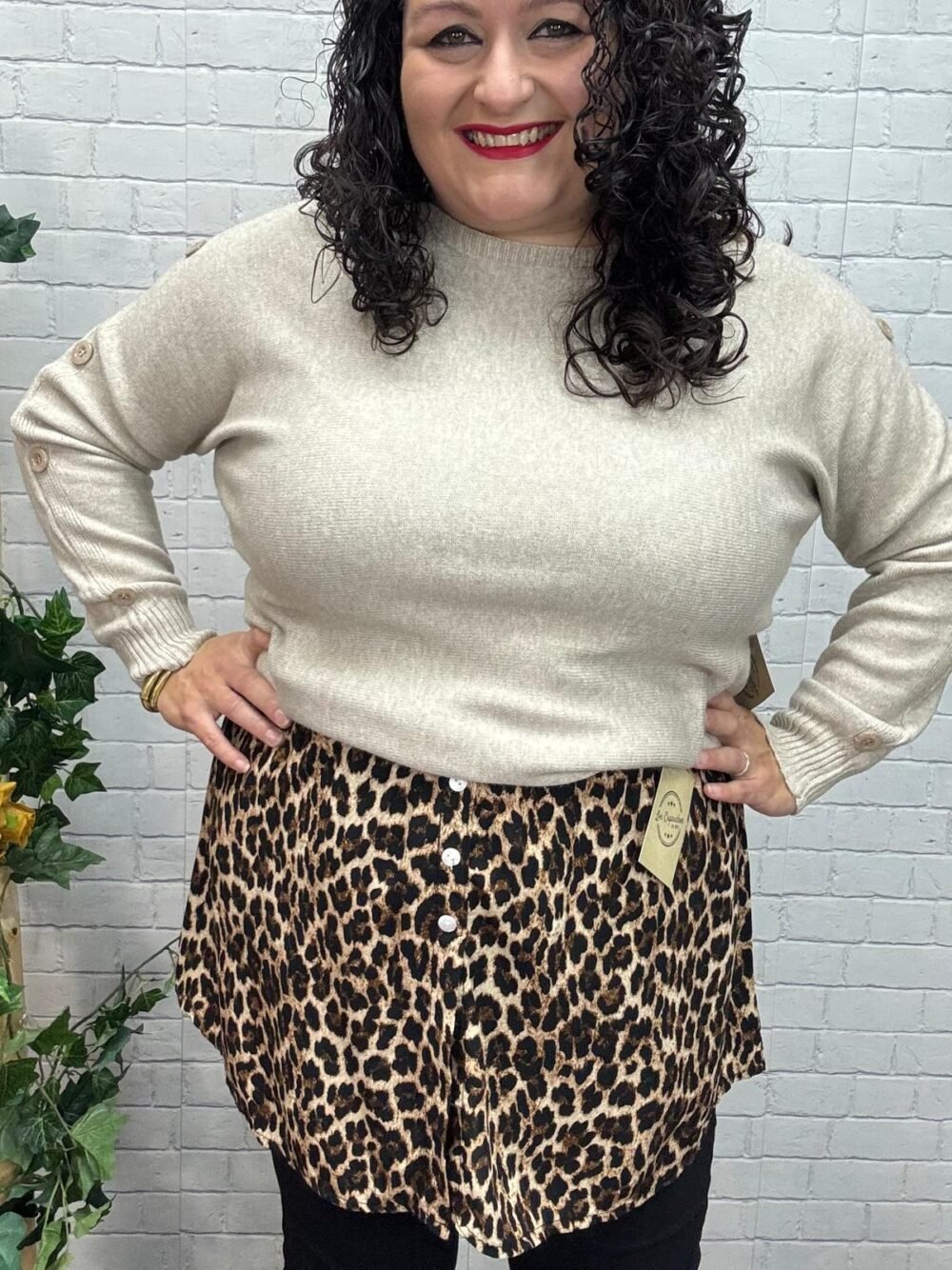 Bajo camisa leopardo T-44/50 Animal Print