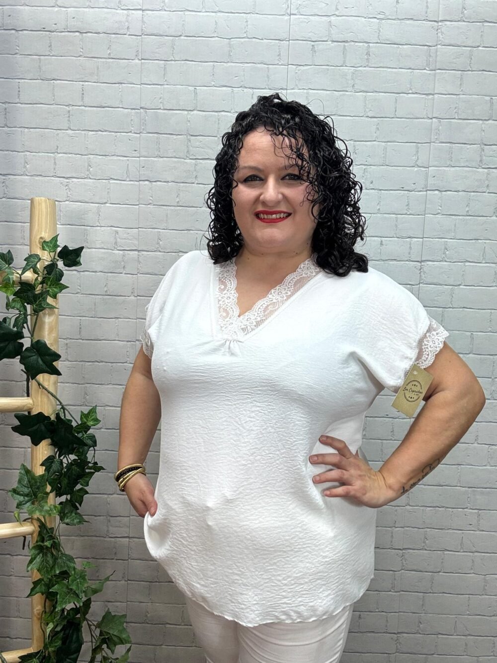 Blusa Maeva T-44/50 Con Puntilla - Imagen 2