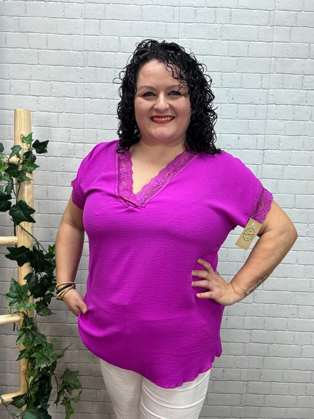 Blusa Maeva T-44/50 Con Puntilla - Imagen 8