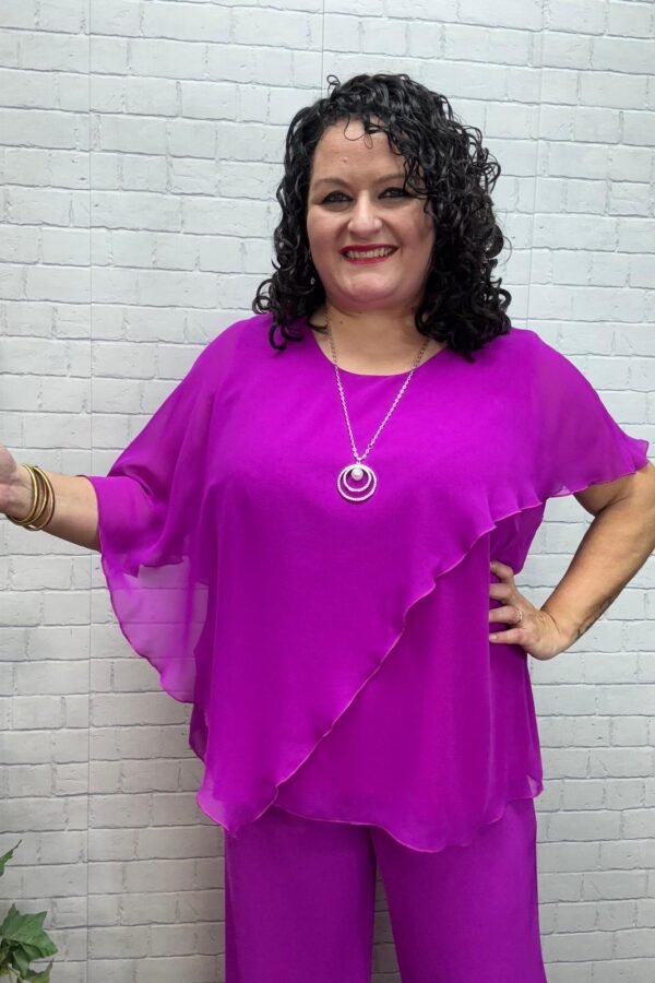 Blusa capas lisa Buganvilla T-M/3XL De Gasa
