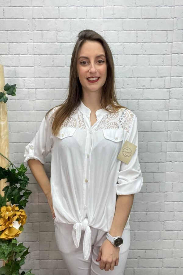 Camisa Lourdes T-38/44 Con Encaje