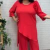 Conjunto Paris rojo T-46/54 Corte Asimétrico