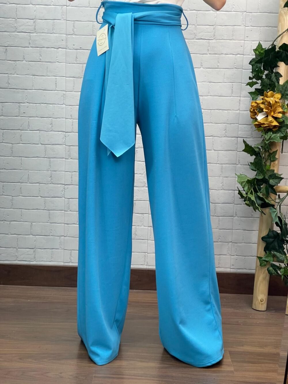 Pantalón Jali celeste T-S/XL Tipo Palazzo