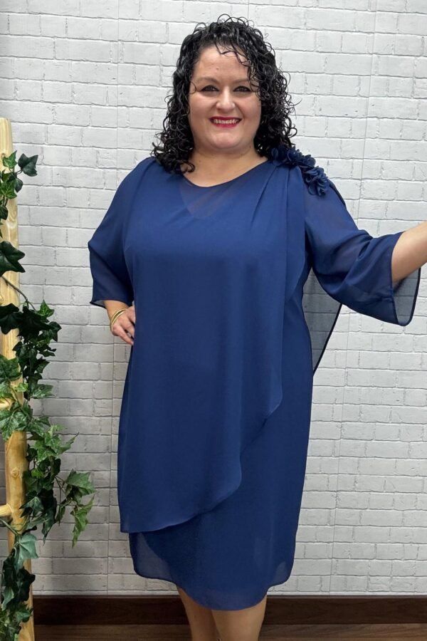 Vestido Elois marinoT-46/56 Capeado