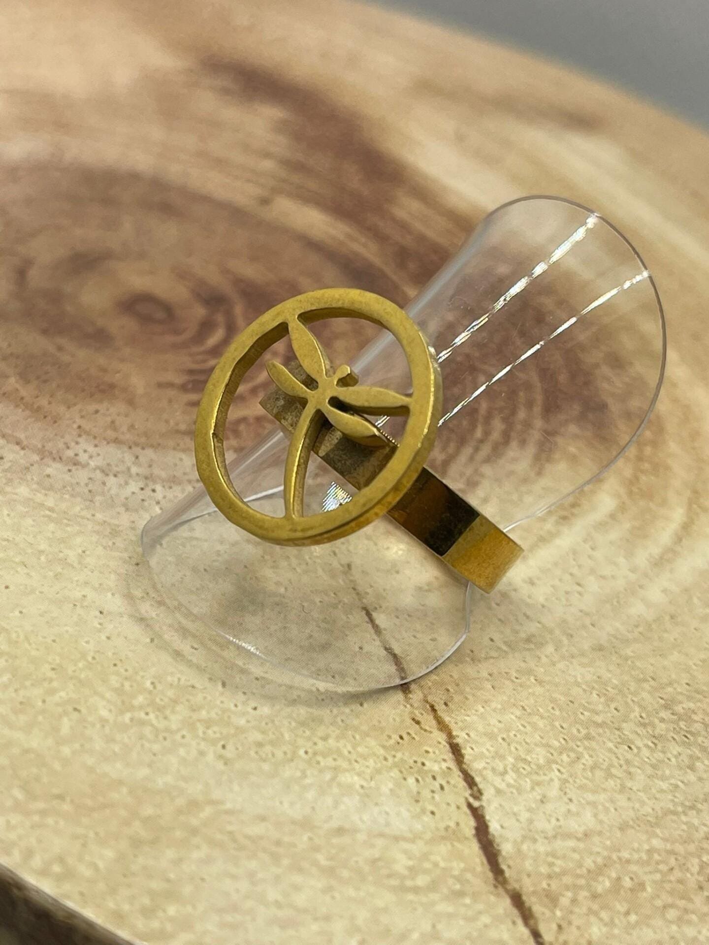 Anillo Acero Inoxidable ac007 dorado