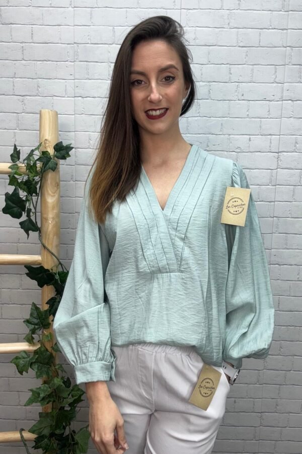 Blusa Ariela T-36/44 Cuello Plisado