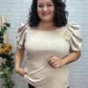 Blusa Lucia T-46/52 Manga Abullonada