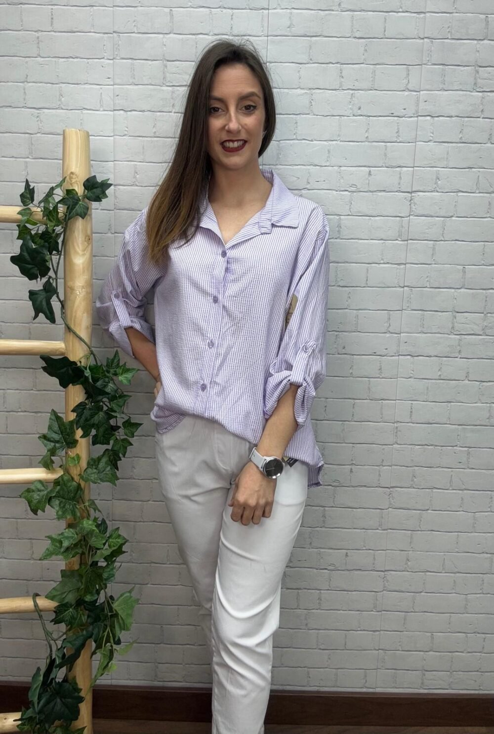 Camisa Ralli T-36/44 Estampado De Rayas
