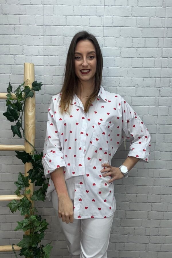 Camisa Romina T-36/44 Con Corazones