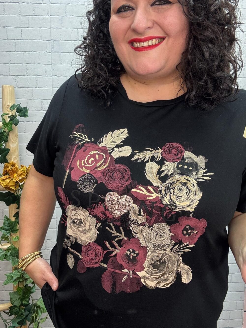 Camiseta Flores T-44/52 Con Dibujo