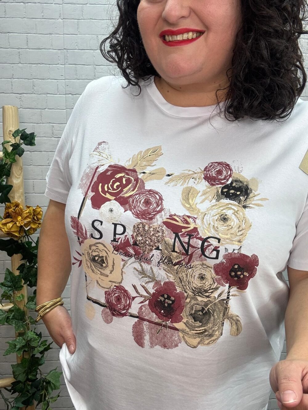 Camiseta Flores T-44/52 Con Dibujo