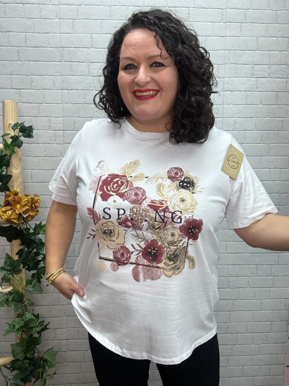 Camiseta Flores T-44/52 Con Dibujo