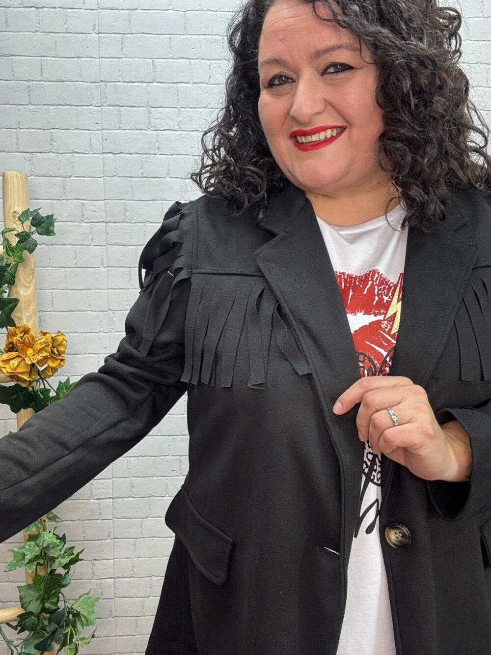 Chaqueta Olivia T-44/52 Con Flecos